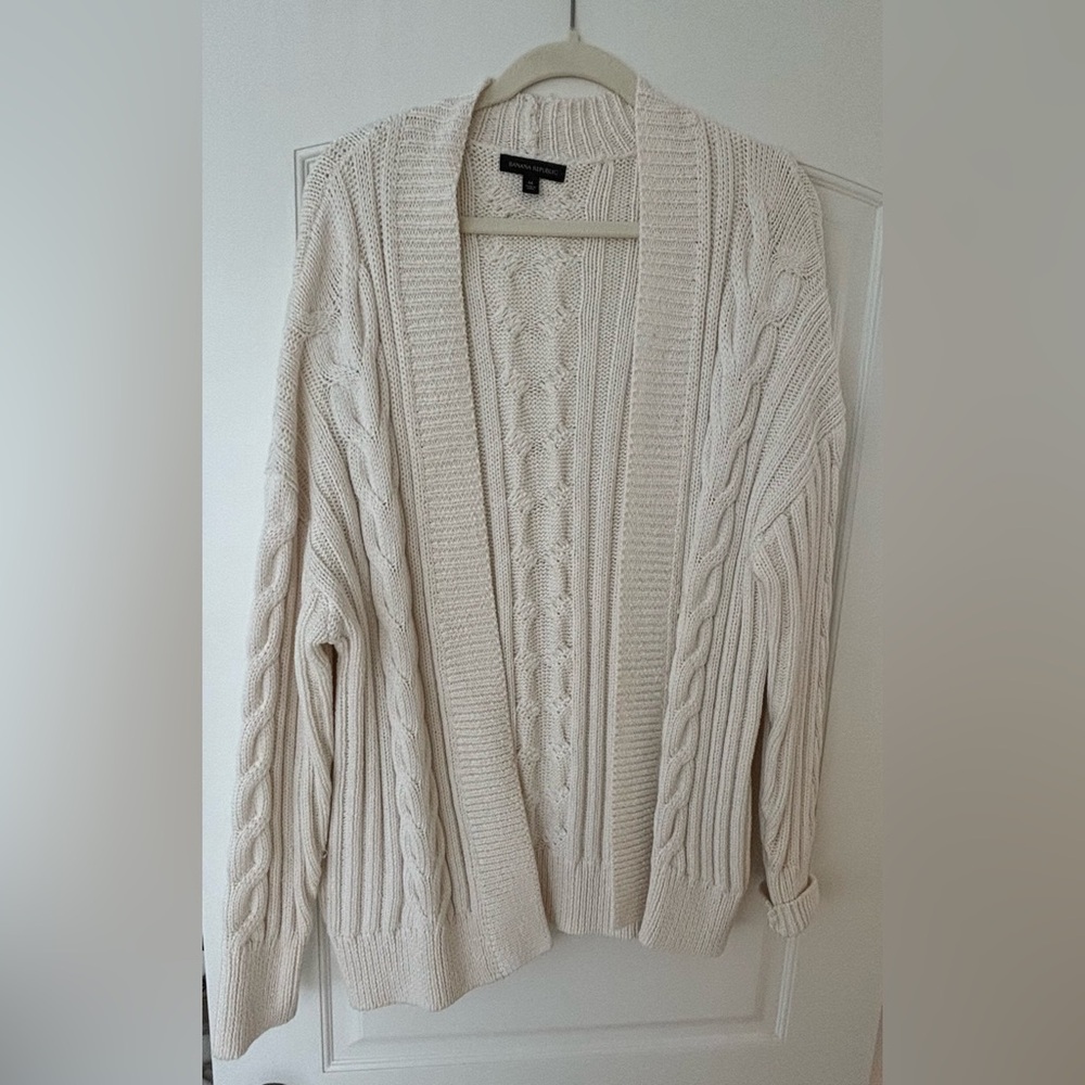 Cream cable oversized Banana Republic cardigan